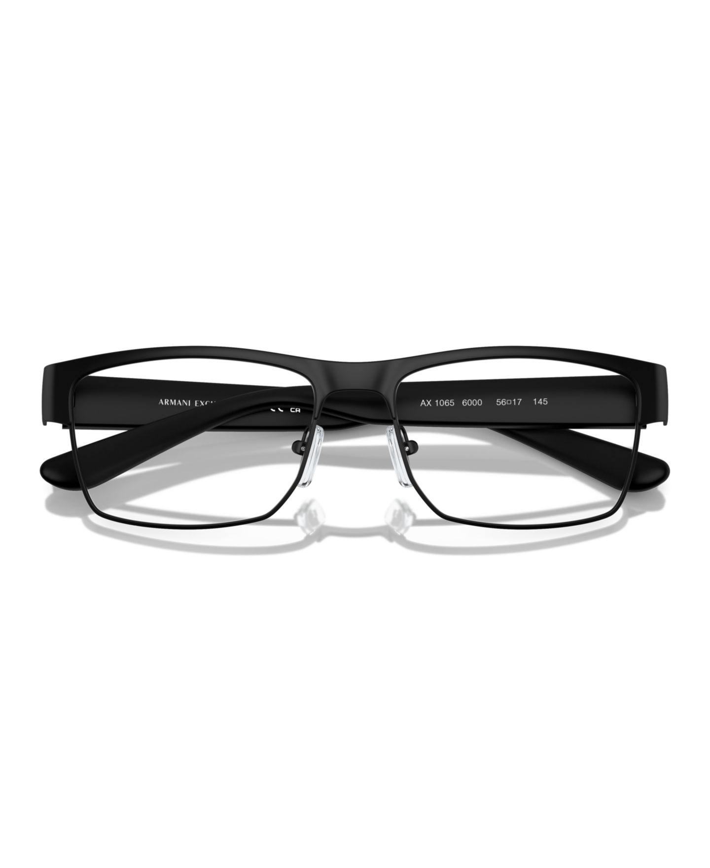 Мужские очки Armani Exchange Man Rectangle Metal AX1065 Eyeglasses, цвет: Матовый чёрный — фото 1