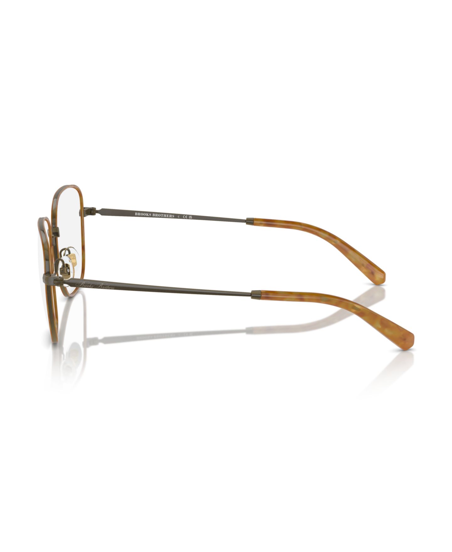 Мужские очки Brooks Brothers Man Square Metal BB1115J Eyeglasses, цвет: Состаренный золотой — фото 2