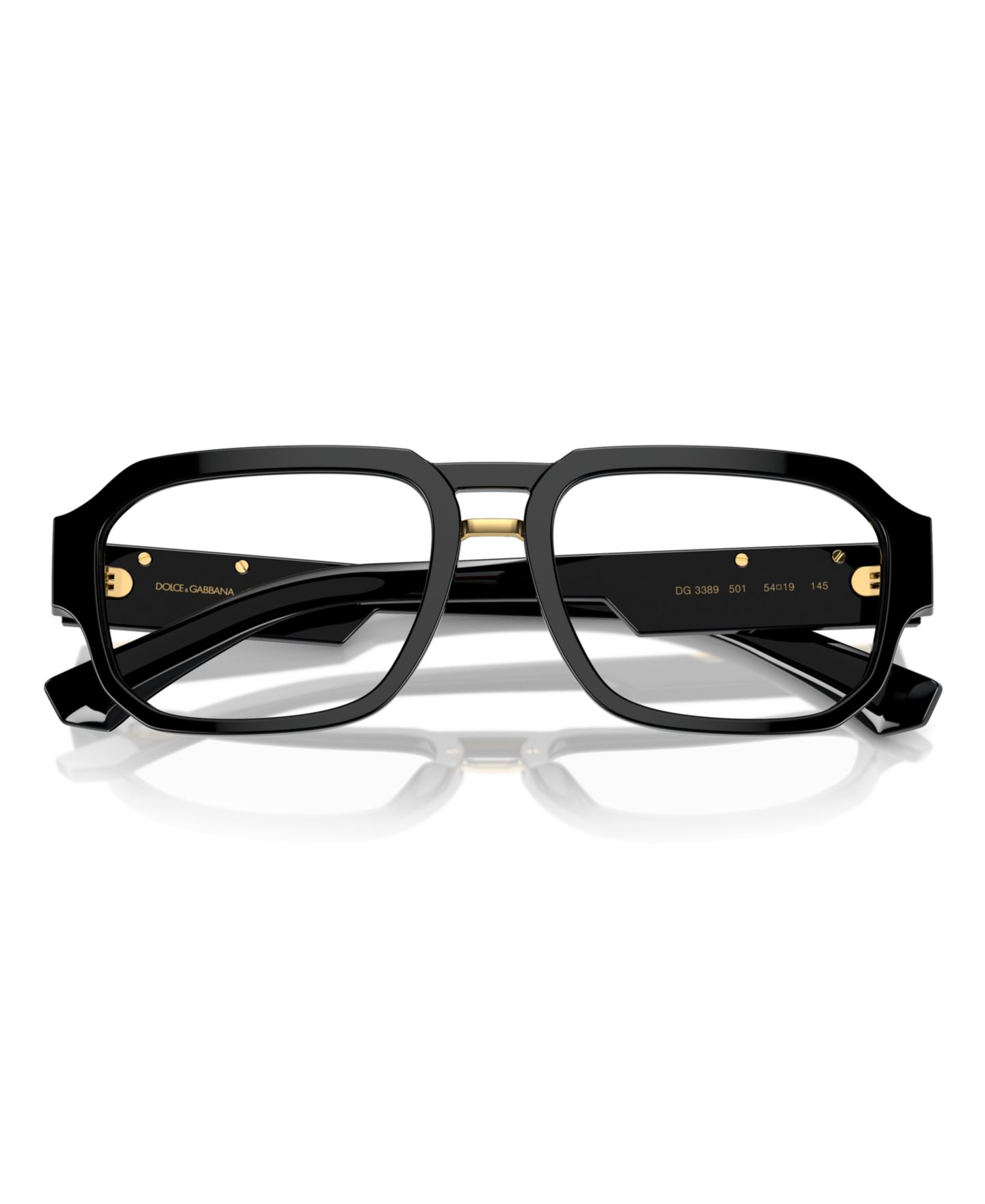 Мужские очки Dolce&Gabbana Man Pilot/Aviator Plastic DG3389 Eyeglasses, цвет: Чёрный — фото 2