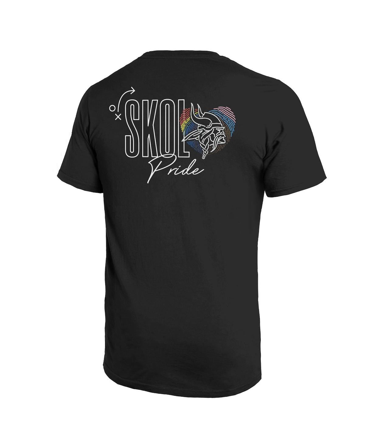 Majestic Men's Threads Black Minnesota Vikings Pride Pocket T-shirt In Black