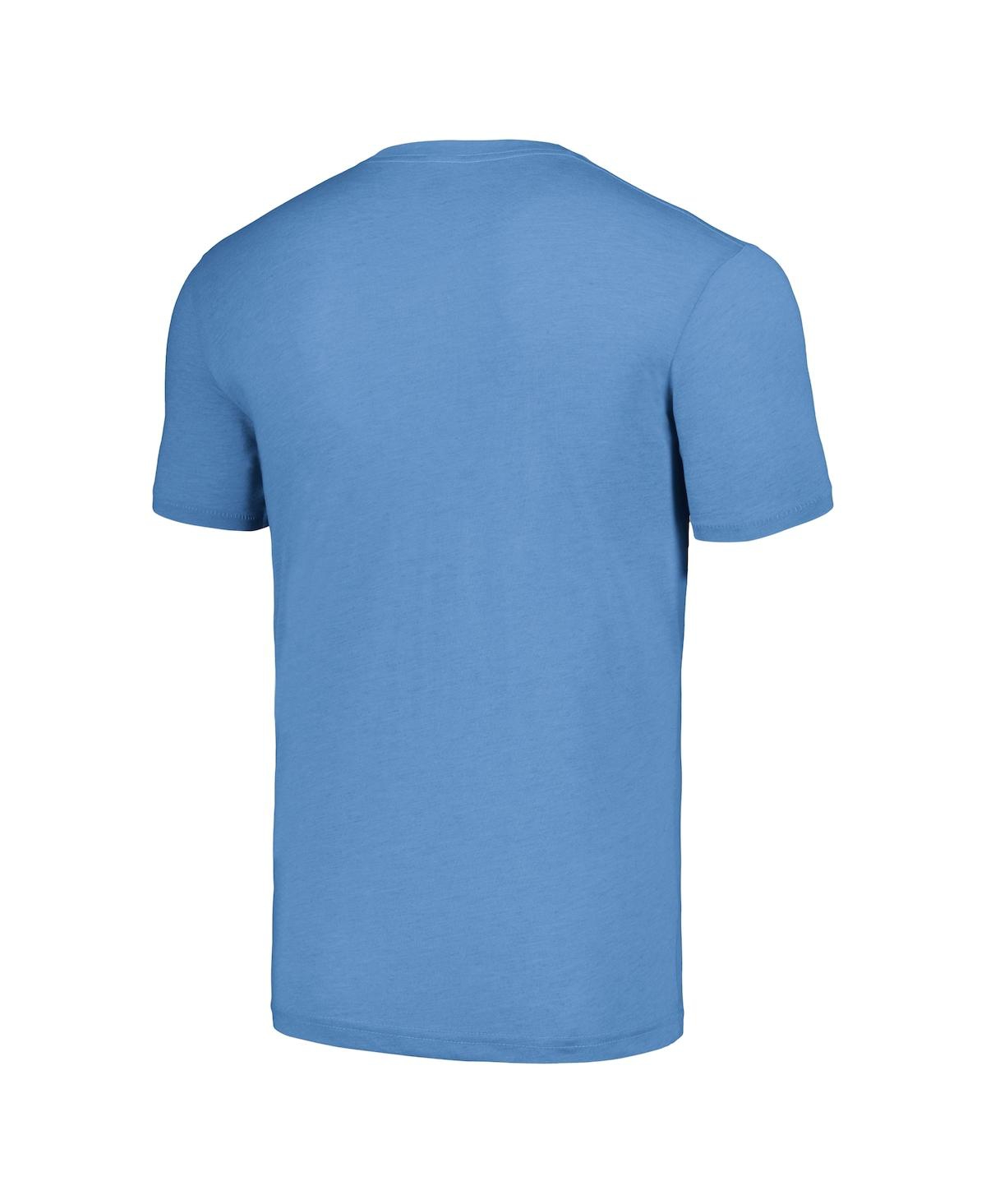 Homage Men's Earl Campbell Heathered Light Blue Houston Oilers Caricature Retired Player Tri-blend T-shirt In Light Blue