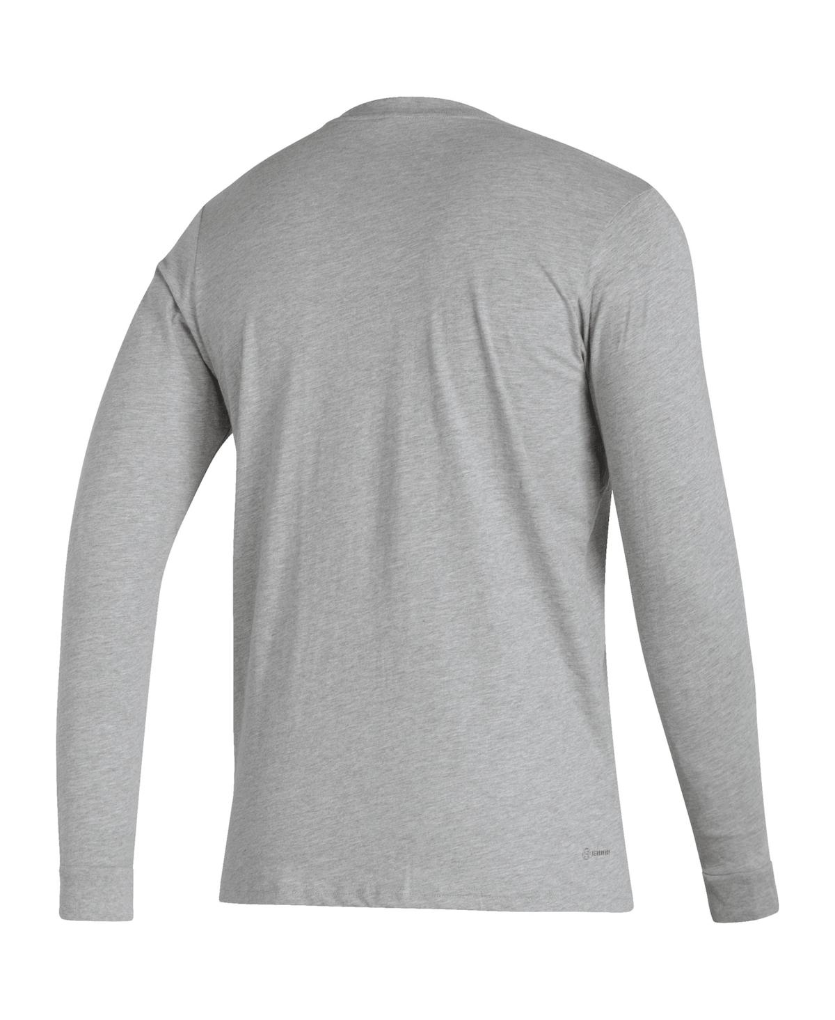 Adidas Men'sClub Atletico River Plate Team Crest Long Sleeve T-Shirt - Heather Gray