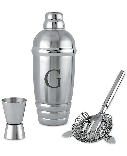Lenox Tuscany Monogram Barware Cocktail Shaker Block Letters Reviews Bar Wine Dining Macy S