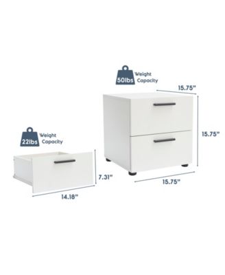 2-Drawer Wood Bedroom Nightstand with Drawers