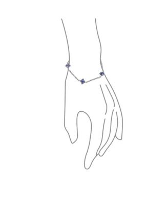 Turkish Navy Spiritual Protection Amulet Evil Eye Blue Evil Eye Charm Link Bracelet Sterling Silver 7.5 Inch