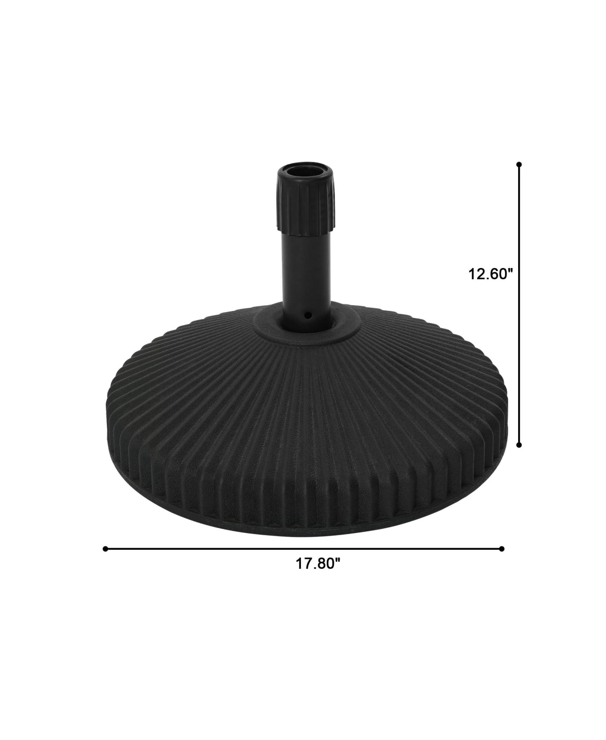 Mondawe 6 ibs. Heavy-Duty Round Outdoor Patio Umbrella Base Can Be Filled with Water and Sand - Black