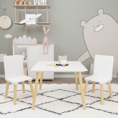 Streamdale Sturdy Kids Table and Chairs Set in White