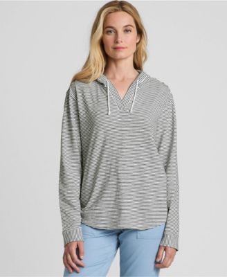 Women's Long Sleeve Slub Hooded Popover