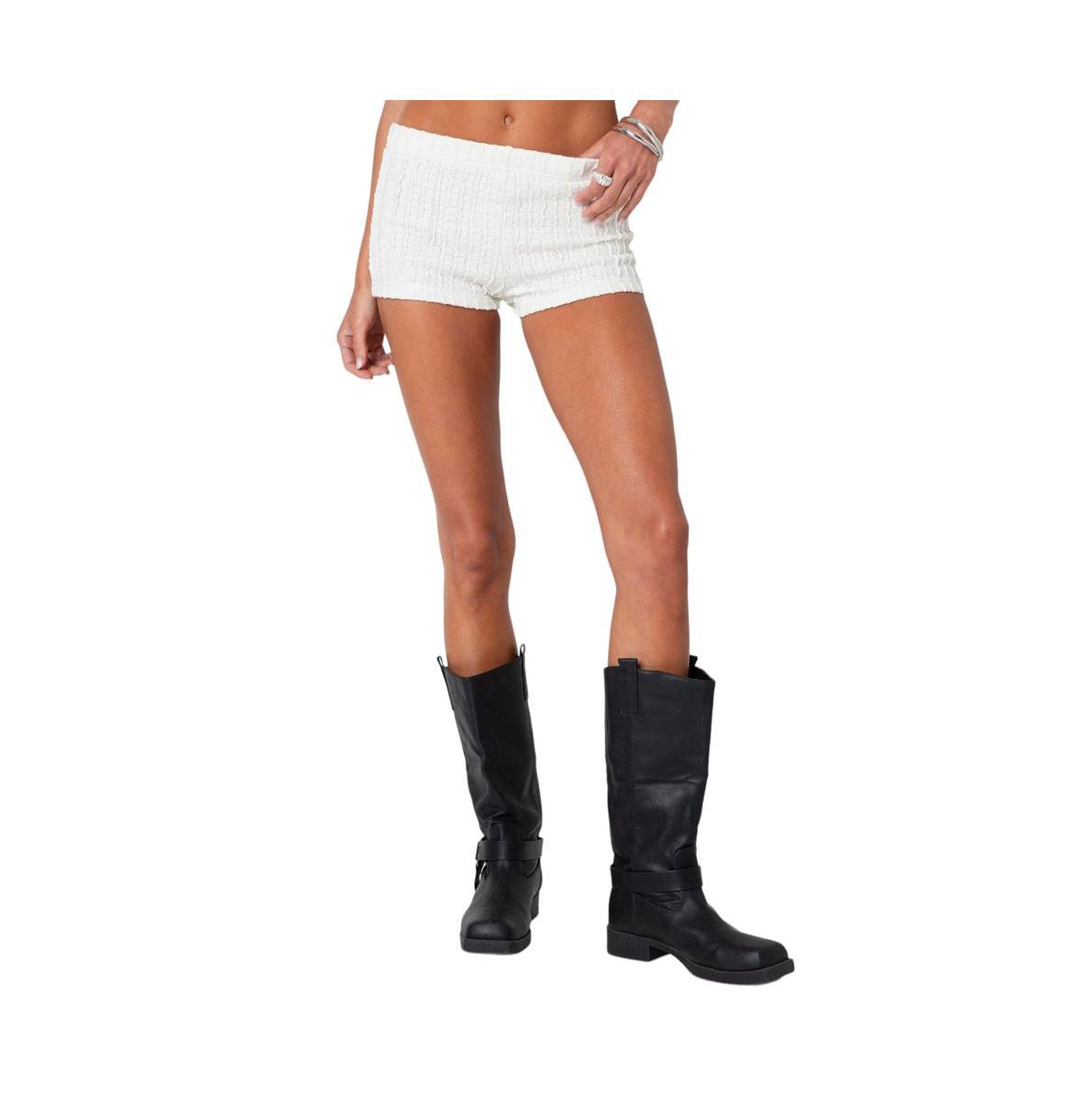 Edikted Women's Phoebe Textured Knit Shorts