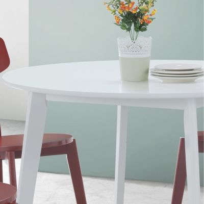 Streamdale  Furniture  Roma Contemporary White Round Dining Table