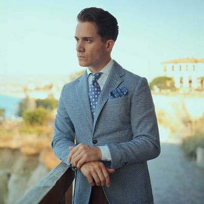 Men's Pascal - Double Sided Silk Pocket Square for Men