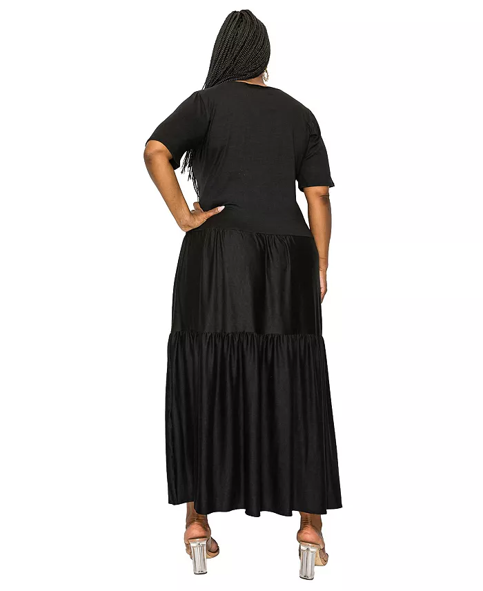Women's Plus Size Jourdan Tiered Maxi Dress - thumbnail 3