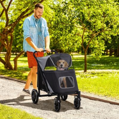 One-Click Foldable Dog Stroller for M L Dogs, Pet Stroller,