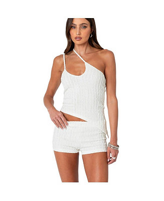 Edikted Women's Phoebe Asymmetric Textured Knit Top - Macy's Edikted Women's Phoebe Asymmetric Textured Knit Top - Macy's