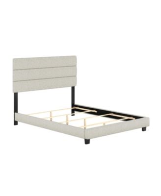 Ravenna Upholstered Linen Adjustable Height Headboard Platform Bed Frame