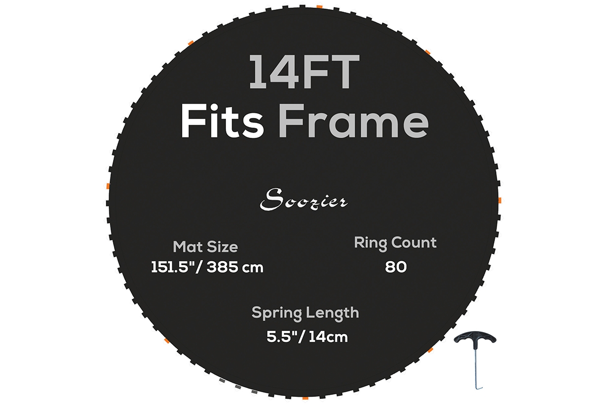 Soozier Trampoline Mat with 80 V-Hooks, Fits 14' Trampoline