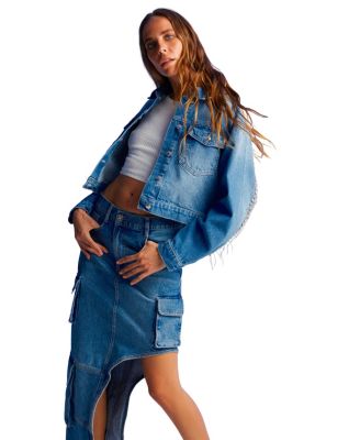 Women's Asymmetric Jean Skirt