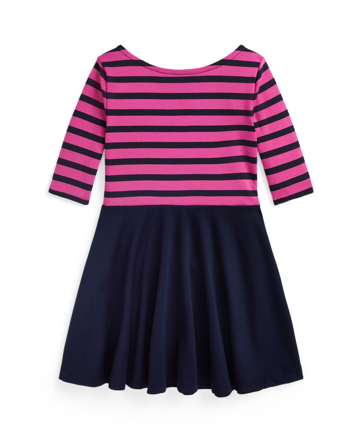 Polo Ralph Lauren Toddler and Little Girls Striped Ponte Dress -RL NAVY/NAVY