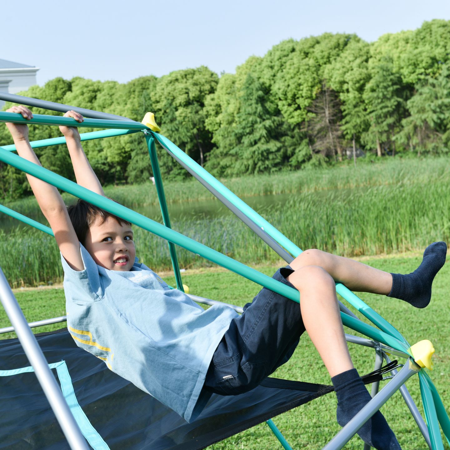Детская игрушка Streamdale Furniture 12ft Geometric Climbing Dome Tower, Metal, 1000 lbs. Capacity, Ages 3+, цвет: Серый — фото 8