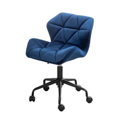 Diamond Tufted Adjustable Swivel Office Chair, Blue