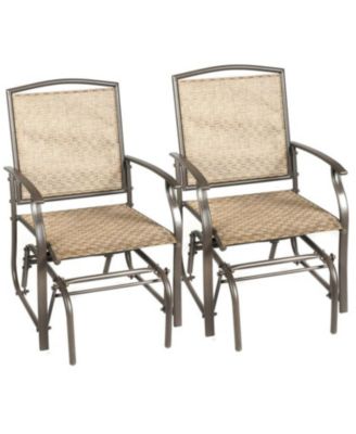 2 Pieces Patio Swing Single Glider Chair Rocking Seating