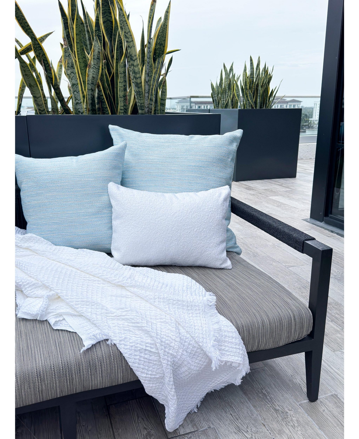 Anaya Home Bay ViewIndoor Outdoor Pillow - Blue