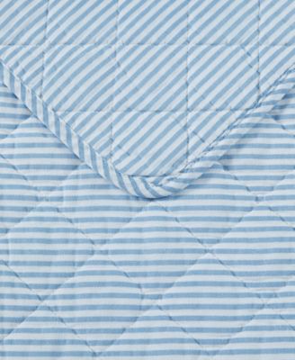 Oxford Stripe Reversible 2 Piece Quilt Set, Twin