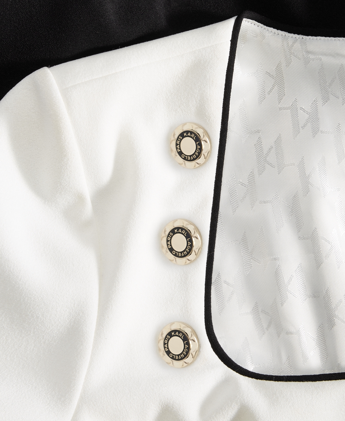 Karl Lagerfeld Paris Women's Square-Neck Short-Sleeve Belted Jumpsuit - Black