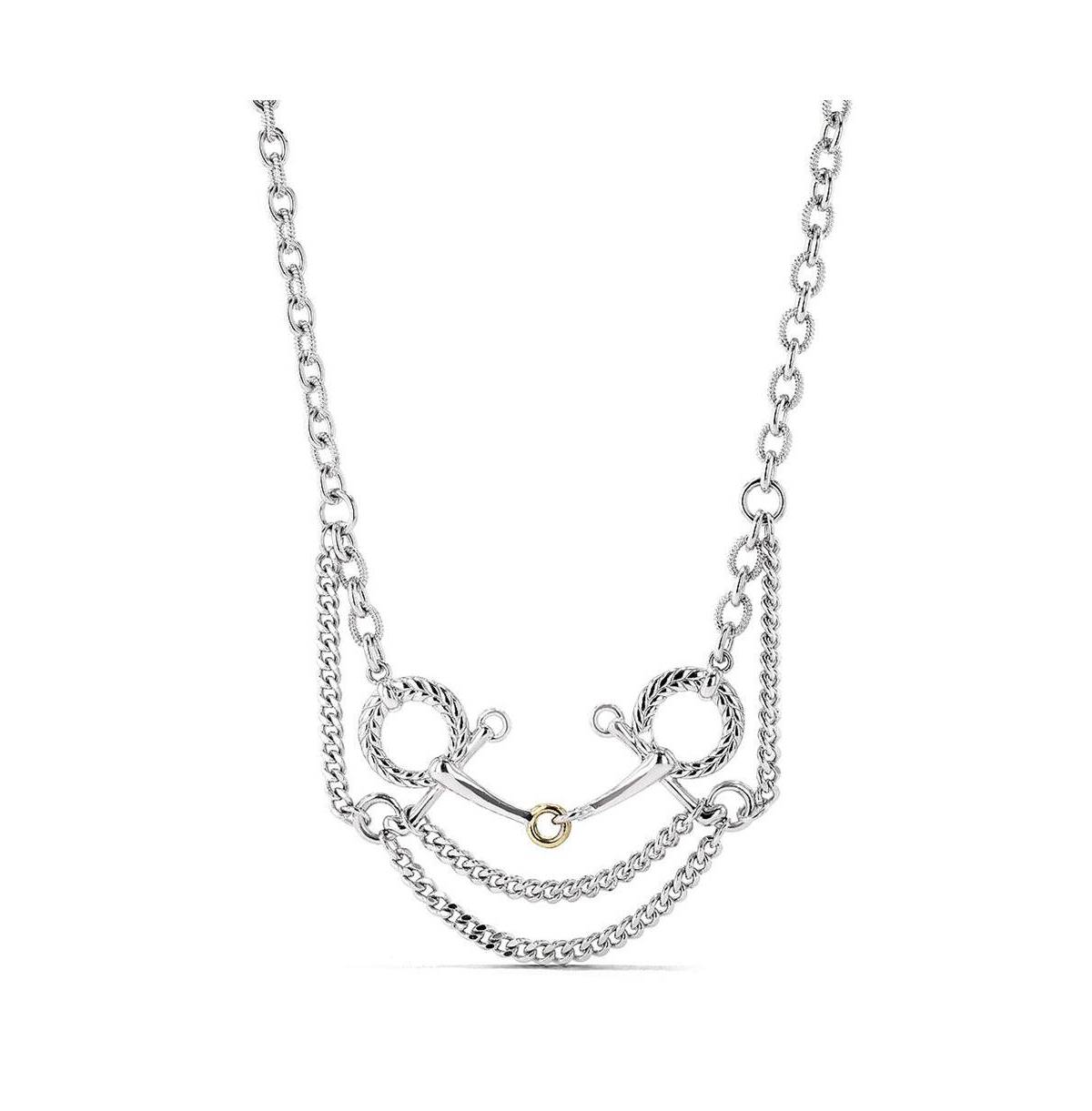 Vienna Multi Link Bit Necklace with 18K Gold - Silver/gold