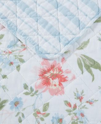 Laura Ashley Emilie Reversible 4 Piece Quilt Set, King