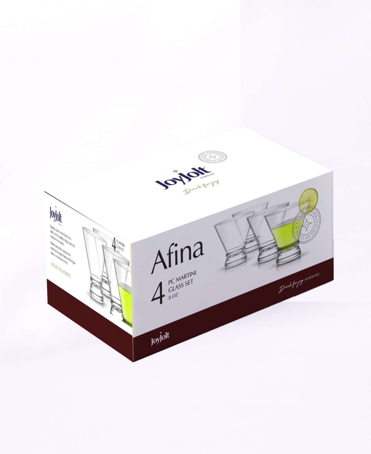 Shop Joyjolt Afina Stemless Martini Glasses In Clear