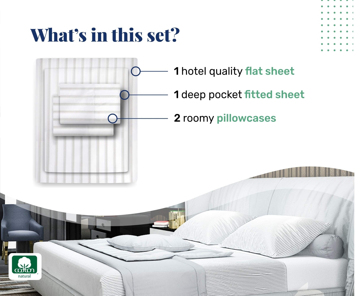 California Design Den 600 Thread Count 100% Cotton Printed Sheet Set