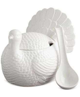 Thanksgiving White Turkey orders soup Tureen & Ladle♥️Gravy Boat & Ladle♥️Butter Dish‼️