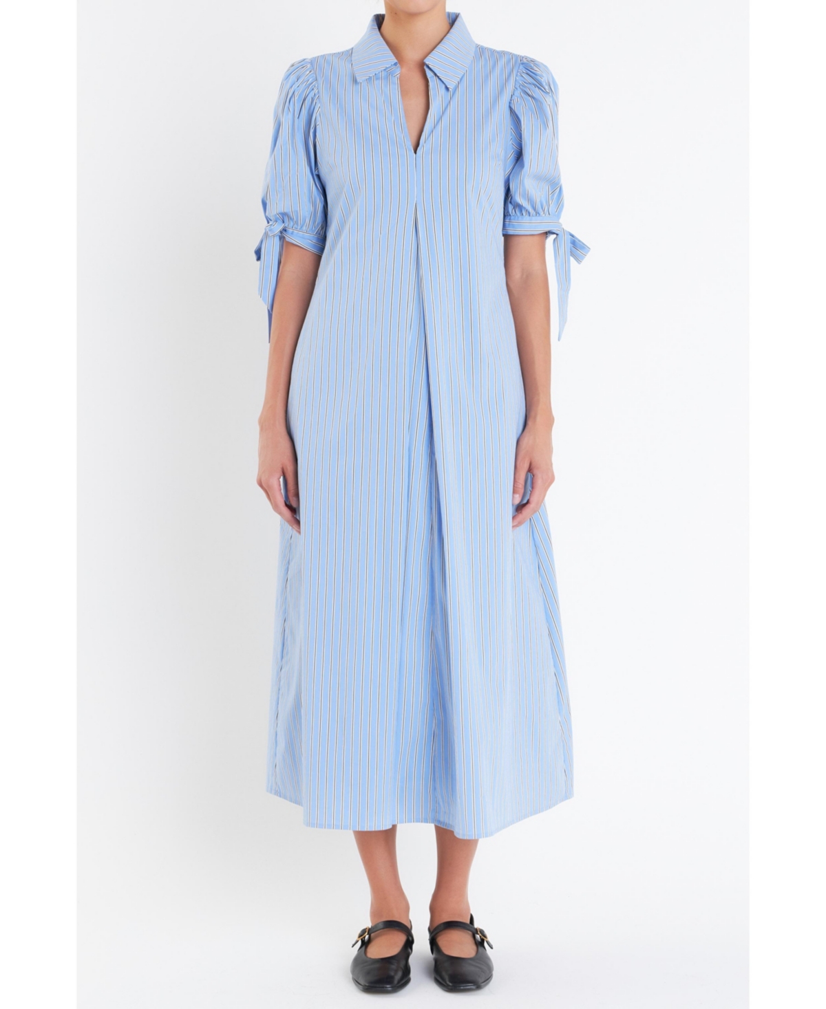 Women's Godet Mini Dress - Powder blue