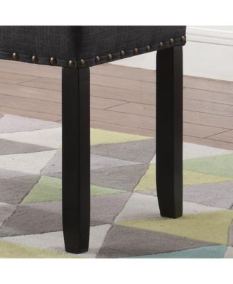 Fabric Dining Bench with Nailhead Trim