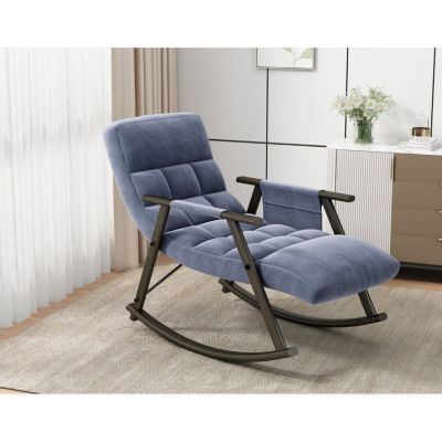 Adjustable Rocking Chair with Sturdy Frame & Cushions