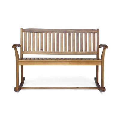 Streamdale Acacia Wood Rocking Love Seat Timeless Family Comfort for Generations