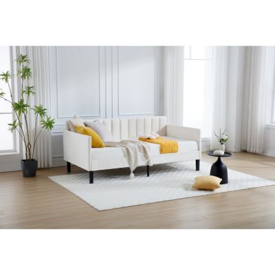 Velvet Daybed with Tufted Backrest