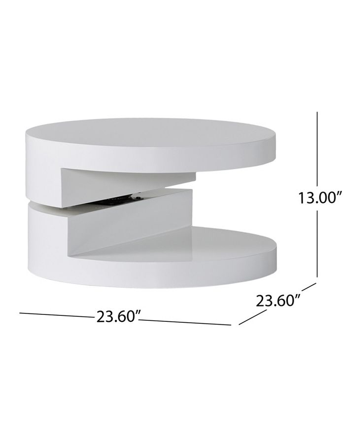 Simplie Fun Small Circular Mod Swivel Coffee Table Retro Style