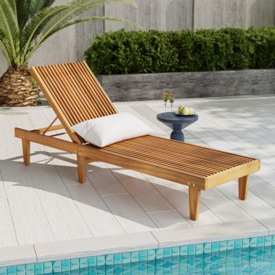 Streamdale Chic Wooden Chaise Lounge for Outdoor Relaxation and Style