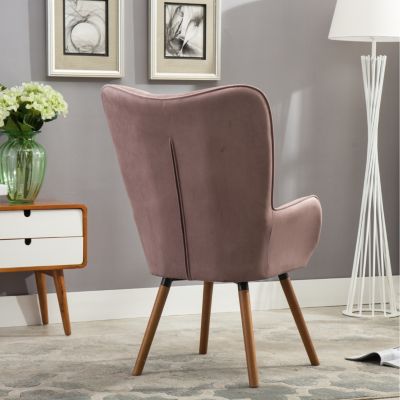 Contemporary Silky Velvet Tufted Button Back Accent Chair