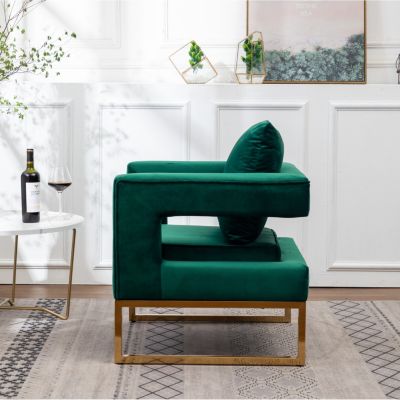 Streamdale Contemporary Upholstered Accent Arm Chair, Green