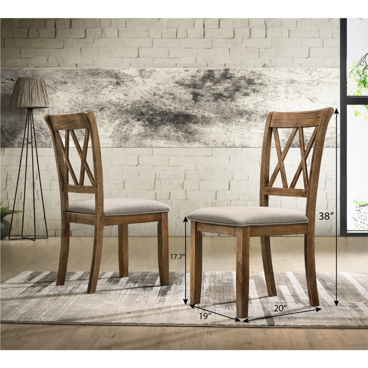 Streamdale Furniture Fabric Upholstered Dining Chair Set of 2