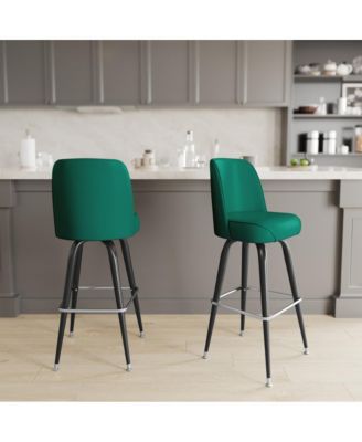 1-Piece Barstool, Metal Frame, Swivel Bucket Seat with High Backrest, Modern Design, Bar Stool