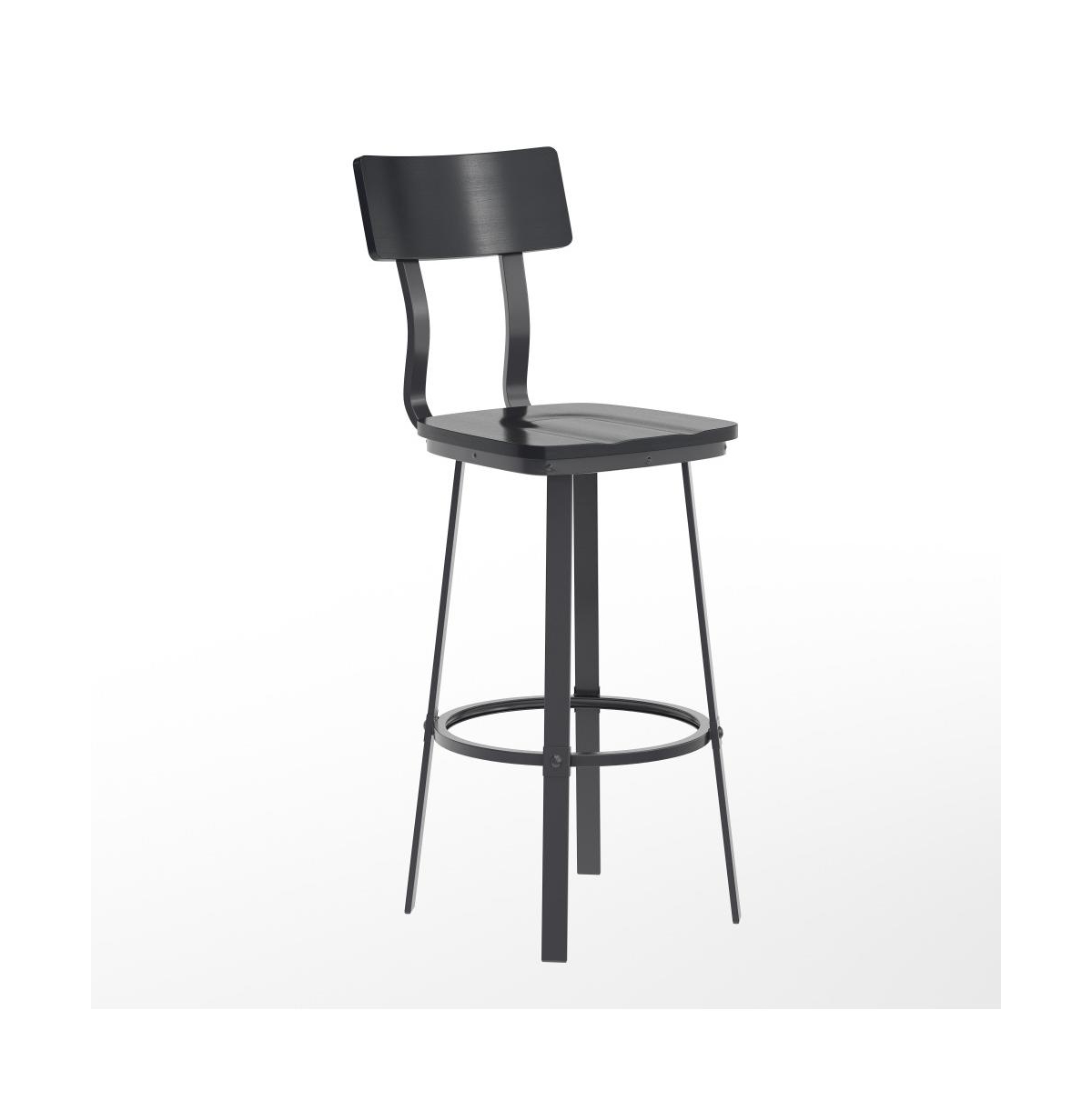 Emma+Oliver Restaurant Barstool With Wood Seat & Back And Powder Coat Frame