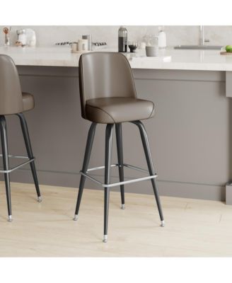 2 Pack Metal Barstool With Swivel Bucket Seat