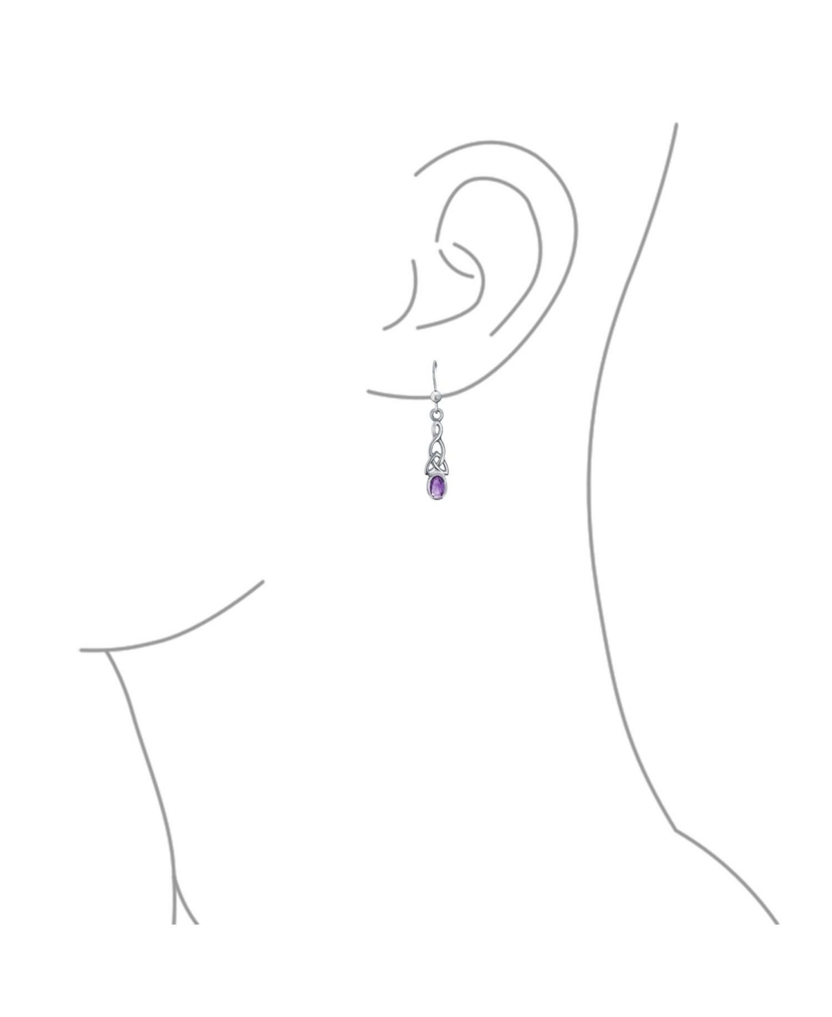 Bling Jewelry White Rainbow NaturalCeltic Irish Love Knot Work Oval Bezel Set Fish Hook Dangle Earrings Sterling Silver - Moonstone