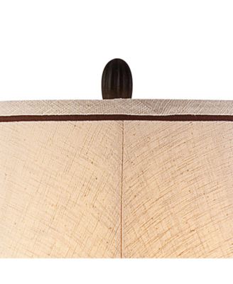 Sonnett Industrial Vintage like Floor Lamp Standing 63 1/2" Tall Bronze Metal Faux Marble Ivory Linen Bell Shade for Living Room Reading House Bedroom Home Family Office - Kathy Ireland