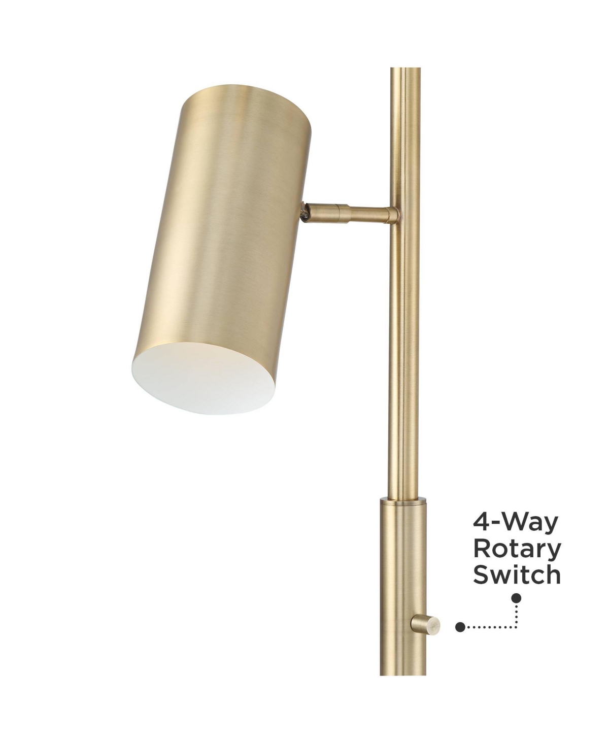 Possini Euro Design Canasta Mid Century Modern Trac Tree Floor Lamp Standing 3-Light Tall Satin BrassAdjustable Metal Shade Decor for Living