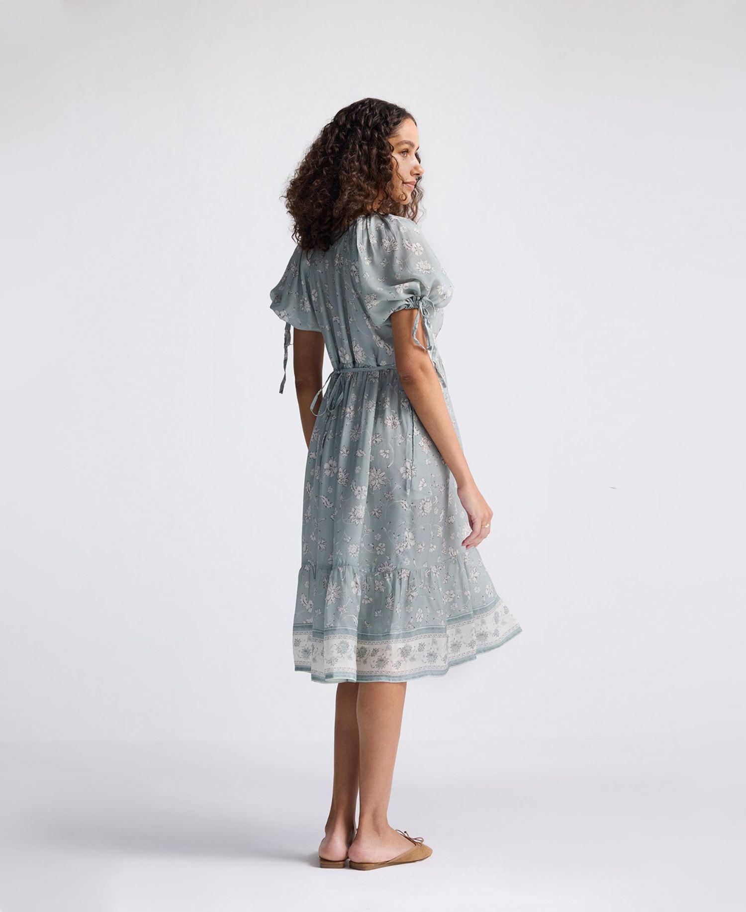 Women's Puff Sleeve Midi Dress